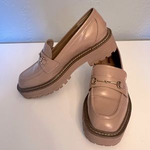 Sam Edelman Laurs lug sole leather loafers in nude pink